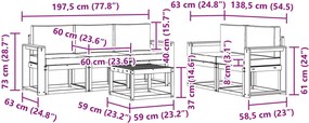 vidaXL Σειρά Καναπέ Εξωτερικού 6 pcs