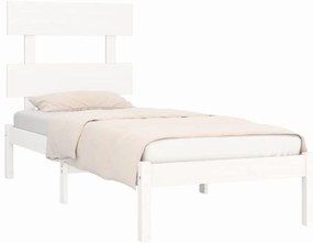 vidaXL Πλαίσιο Κρεβατιού Λευκό 100 x 200 εκ. από Μασίφ Ξύλο Πεύκου