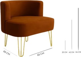 Stewehome Μονό πολυθρόνα με μεταλλικά πόδια και υφασμάτινη επένδυση teddy μοντέρνου στιλ