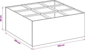 vidaXL Γλάστρα Κήπου Λευκό 100 x 100 x 40 cm Ψυχρής έλασης χάλυβας