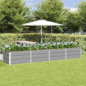 vidaXL Γλάστρα Ανοιχτό γκρι 320 x 80 x 45 cm Ατσάλι