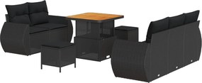 vidaXL Σετ Καναπέ Κήπου 8 pcs Μαύρο συνθετικό ρατάν