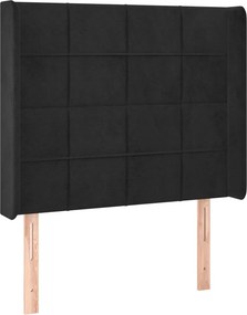 vidaXL Κρεβάτι Boxspring με Στρώμα &amp; LED Μαύρο 80x200 εκ. Βελούδινο