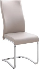 BENSON Καρέκλα Μέταλλο Χρώμιο, PVC Cappuccino   4τμχ