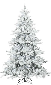 vidaXL Τεχνητό Χριστουγεννιάτικο Δέντρο με Άξονα με βάση Λευκό 210 cm