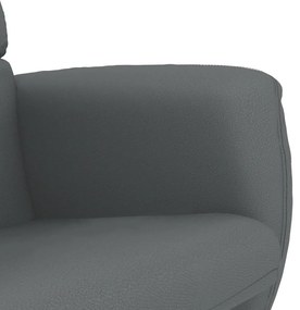 vidaXL Πολυθρόνα Ανακλινόμενη με Υποπόδιο Γκρι από Συνθετικό Δέρμα