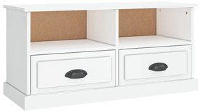 vidaXL Έπιπλο Τηλεόρασης Γυαλ. Λευκό 93x35,5x45 εκ. Επεξεργασμένο Ξύλο