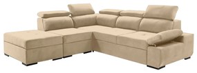 Γωνιακός καναπές κρεβάτι Amelia με αποθηκευτικό χώρο, Κρεμ 280x253x85cm αριστερή γωνία - AME-TED-23