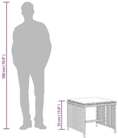 Σκαμπό Κήπου 4 τεμ Μικτό Μπεζ 40x40x35 εκ Συνθ. Ρατάν+Μαξιλάρια - Μπεζ