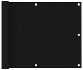 vidaXL Διαχωριστικό Βεράντας Μαύρο 75 x 600 εκ. Ύφασμα Oxford