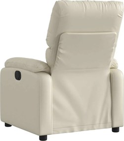 vidaXL Πολυθρόνα Μασάζ Ανακλινόμενη Κρεμ από Συνθετικό Δέρμα