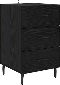 vidaXL Κομοδίνο Μαύρη Οξυά 40 x 40 x 66 εκ. Επεξεργασμένο Ξύλο