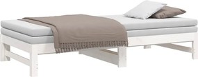 vidaXL Καναπές Κρεβάτι Συρόμενος Λευκός 2x(75x190) εκ. από Μασίφ Πεύκο