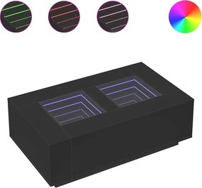 vidaXL Τραπεζάκι Σαλονιού Infinity LED Μαύρο 116x69x40 εκ.