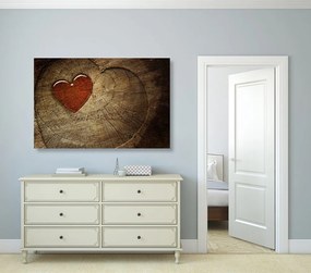 Εικόνα μιας καρδιάς σε ένα κούτσουρο - 90x60