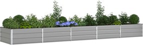 vidaXL Γλάστρα Ανοιχτό γκρι 480 x 100 x 45 εκ Επικαλυμμένος Χάλυβας