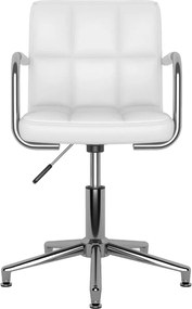 vidaXL Καρέκλες Τραπεζαρίας Περιστρεφόμενες 2 τεμ. Λευκές Δερματίνη
