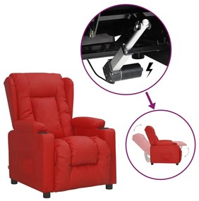 vidaXL Πολυθρόνα με Ανύψωση Μπορντό από Συνθετικό Δέρμα