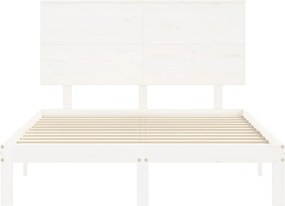 vidaXL Σκελετός Κρεβ. Χωρίς Στρώμα Λευκό 120x200 εκ Μασίφ Πεύκο