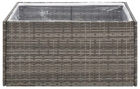 vidaXL Ζαρντινιέρα Κήπου Γκρι 80 x 80 x 40 εκ. από Συνθετικό Ρατάν