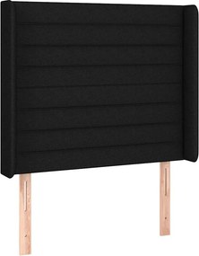 vidaXL Κρεβάτι Boxspring με Στρώμα &amp; LED Μαύρο 80x200 εκ. Υφασμάτινο