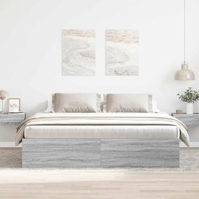 vidaXL Πλαίσιο Κρεβατιού Γκρι Sonoma 200x200 εκ.