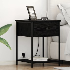 vidaXL Κομοδίνο Μαύρη δρυς 42 x 41 x 56 εκ. Επεξεργασμένο ξύλο