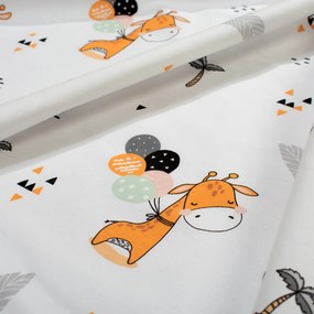 Σεντόνια Κούνιας (Σετ) Dimcol Giraffe 599 White - Orange