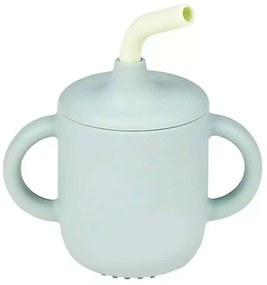 Ποτηράκι Με Καλαμάκι N876322 13x6x13,5cm Σιλικόνης Light Green Nattou Silicone