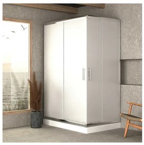 Καμπίνα Ασύμμετρη Γων.Εισόδου 70x90xY180εκ. 2 Σταθερά-2 Συρόμενα Κρύσταλλο 5mm Orabella Signe Plus Fabric 30530