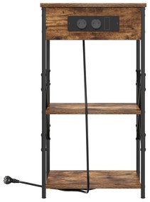 vidaXL Κομοδίνο Καπνιστή δρυς 41 x 31 x 76 εκ. Επεξεργασμένο ξύλο
