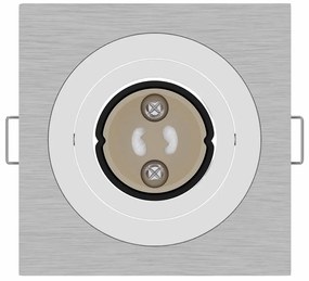 vidaXL Ανασυρμένα Σποτ 6 τεμ Τετράγωνα GU10 Ασημί 91x91 χιλ.