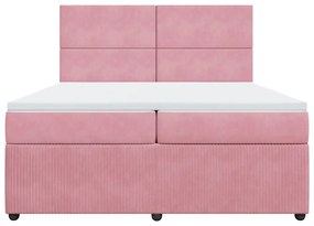 ΚΡΕΒΑΤΙ BOXSPRING ΜΕ ΣΤΡΩΜΑ ΡΟΖ 200X200 ΕΚ. ΒΕΛΟΥΔΙΝΟ 3294729