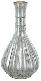 Artekko Artekko Silver Γυάλινο Ασημί Αντικέ Διακοσμητικό Βάζο (12.5x12.5x25)cm 70456