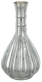 Artekko Artekko Silver Γυάλινο Ασημί Αντικέ Διακοσμητικό Βάζο (12.5x12.5x25)cm 70456