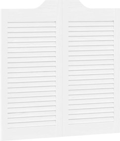 vidaXL Πόρτες Swing 2 pcs Λευκό Μασίφ Ξύλο Πεύκου