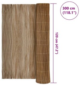 vidaXL Φράκτης Ιτιάς Καφέ 120 x 300 cm