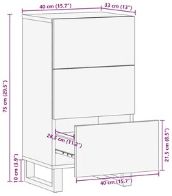 ΣΚΕΥΟΘΗΚΗ ΜΑΥΡΟ 40X33X75 CM ΜΑΣΙΦ ΞΥΛΟ ΜΑΝΓΚΟ 4017707