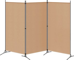 vidaXL 3-Panel Room Divider Μπεζ 260 x 180 cm Ύφασμα