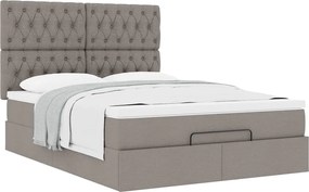 vidaXL Κρεβάτι-Μπαλκόνι με Στρώμα, Ύφασμα 140x190 εκ., Μπεζ