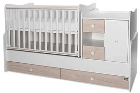 Πολυμορφικό βρεφικό κρεβάτι Mini Max  White + Light Oak  10150500045A  Lorelli