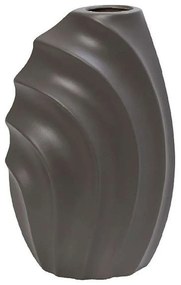 Βάζο Κεραμικό Ασύμμετρο MIG132 17x13x22,5cm Dark Grey Espiel Κεραμικό