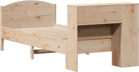 vidaXL Κρεβάτι Βιβλιοθήκη Χωρίς Στρώμα 75x190 εκ Μασίφ Ξύλο Πεύκο