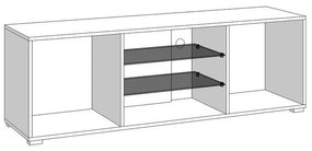 Έπιπλο Τηλεόρασης Trentino TV 150 Λευκό - Μαύρο - Λευκή Λάκα 150x41,5x49,5 εκ. 150x41.5x49.5 εκ.