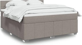 vidaXL Κρεβάτι Boxspring με Στρώμα Taupe 180x200 εκ. Υφασμάτινο