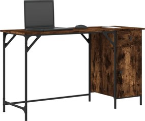 vidaXL Γραφείο Υπολογιστή Καπνιστή Δρυς 131x48x75εκ. από Επεξεργ. Ξύλο
