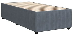 vidaXL Κρεβάτι Boxspring με Στρώμα Σκούρο Γκρι 100x200 εκ. Βελούδινο
