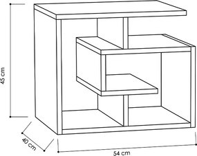 Τραπεζάκι βοηθητικό Labirent Megapap χρώμα sapphire oak 54x40x45εκ.