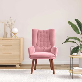 vidaXL Πολυθρόνα Ροζ 63 x 67 x 94 εκ. Βελούδο