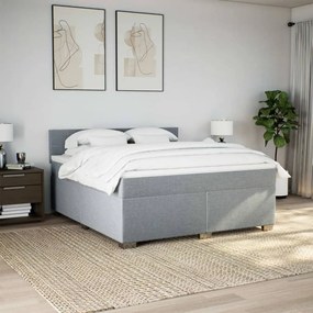 ΚΡΕΒΑΤΙ BOXSPRING ΜΕ ΣΤΡΩΜΑ ΑΝΟΙΧΤΟ ΓΚΡΙ 180X200 ΕΚ. ΥΦΑΣΜΑΤΙΝΟ 3288267